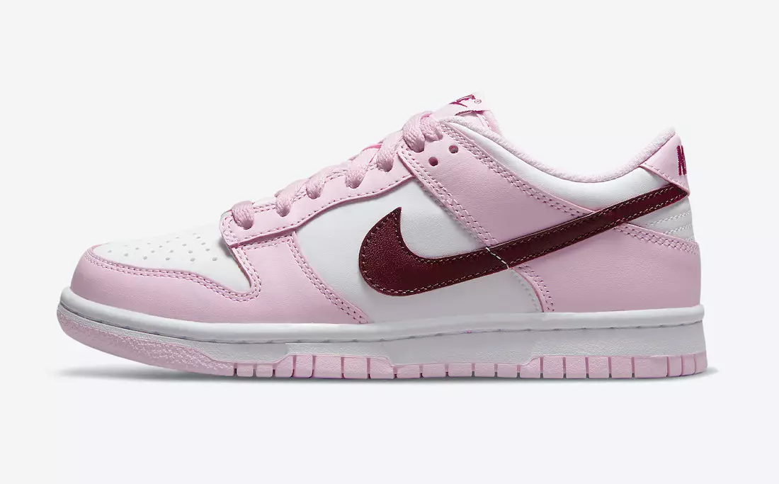 Nike Dunk Low GS Blanc Rosa Vermell CW1590-601 Data de llançament