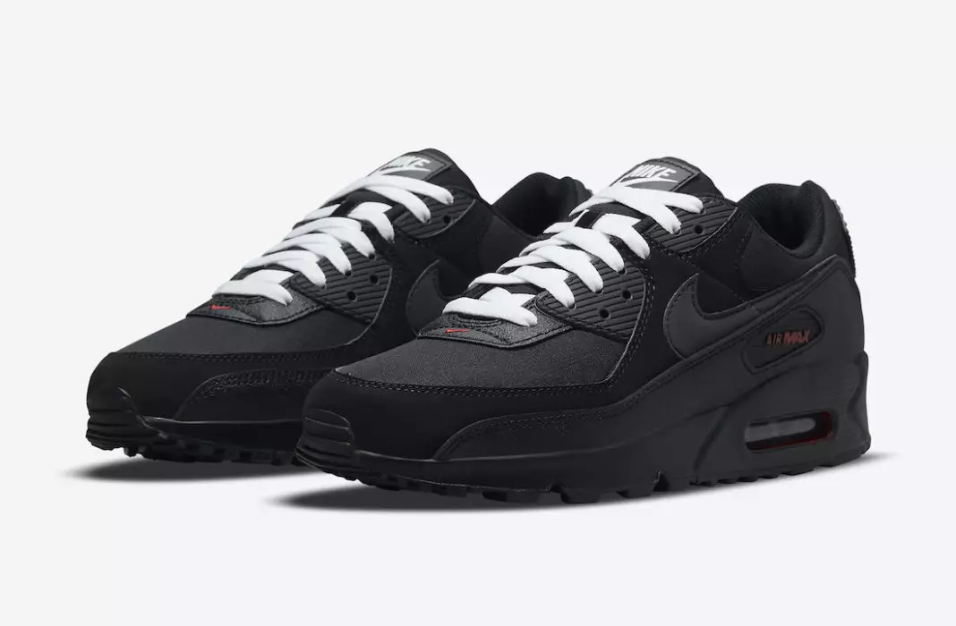 Nike Air Max 90 Black Sport Red White DC9388-002 Chiqarilgan sanasi