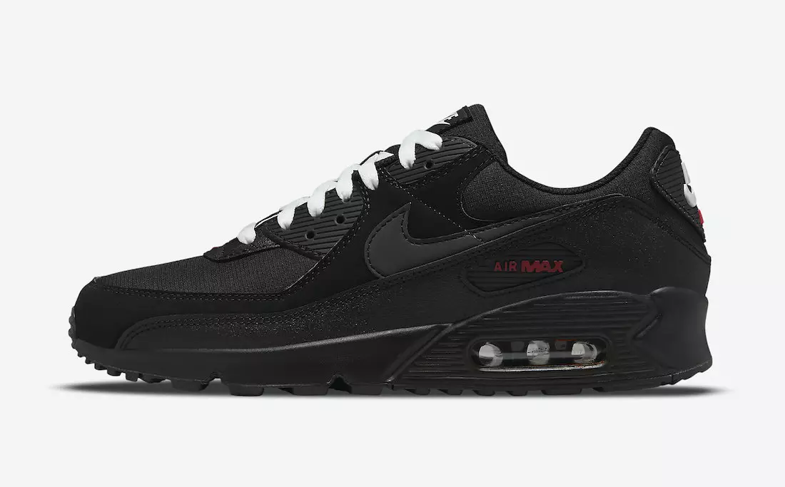 Nike Air Max 90 Fekete Sport Piros Fehér DC9388-002 Megjelenés dátuma