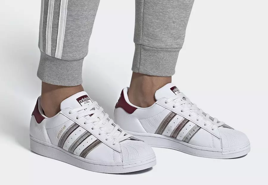 adidas Superstar White Burgundy FX4419 Chiqarilgan Sana