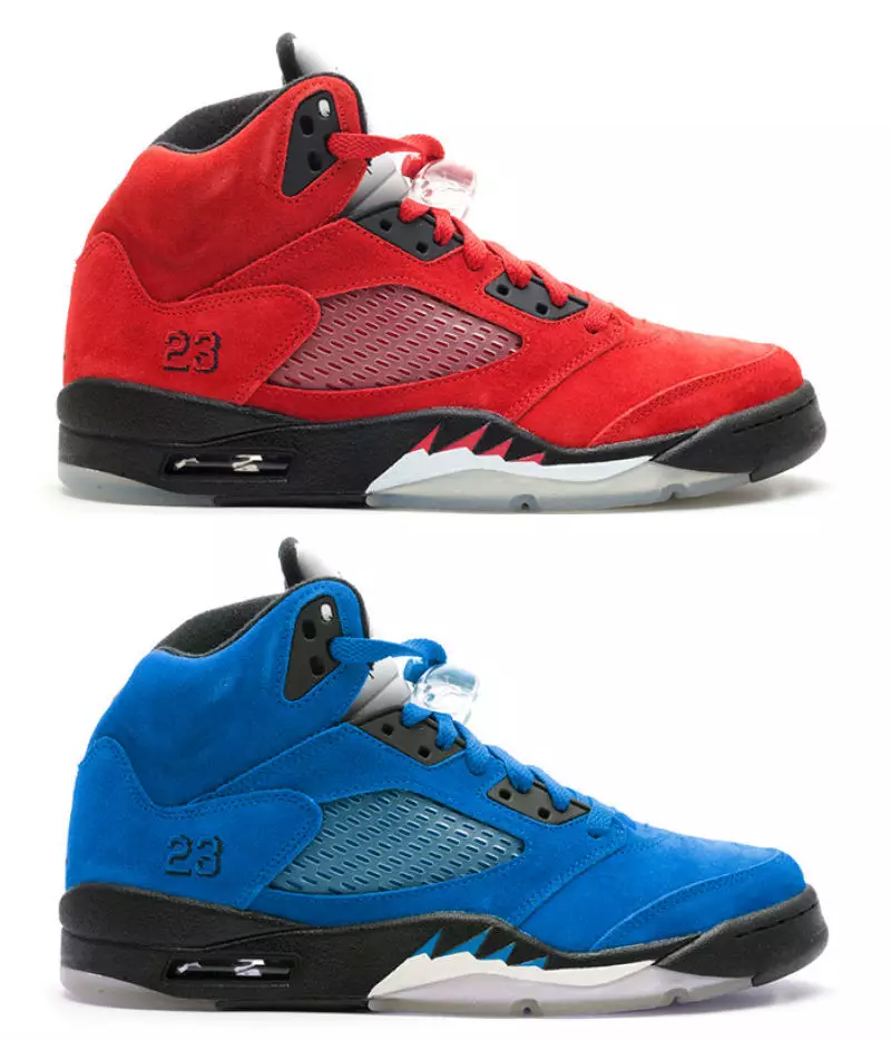 Air Jordan 5 Vermelho Azul Camurça