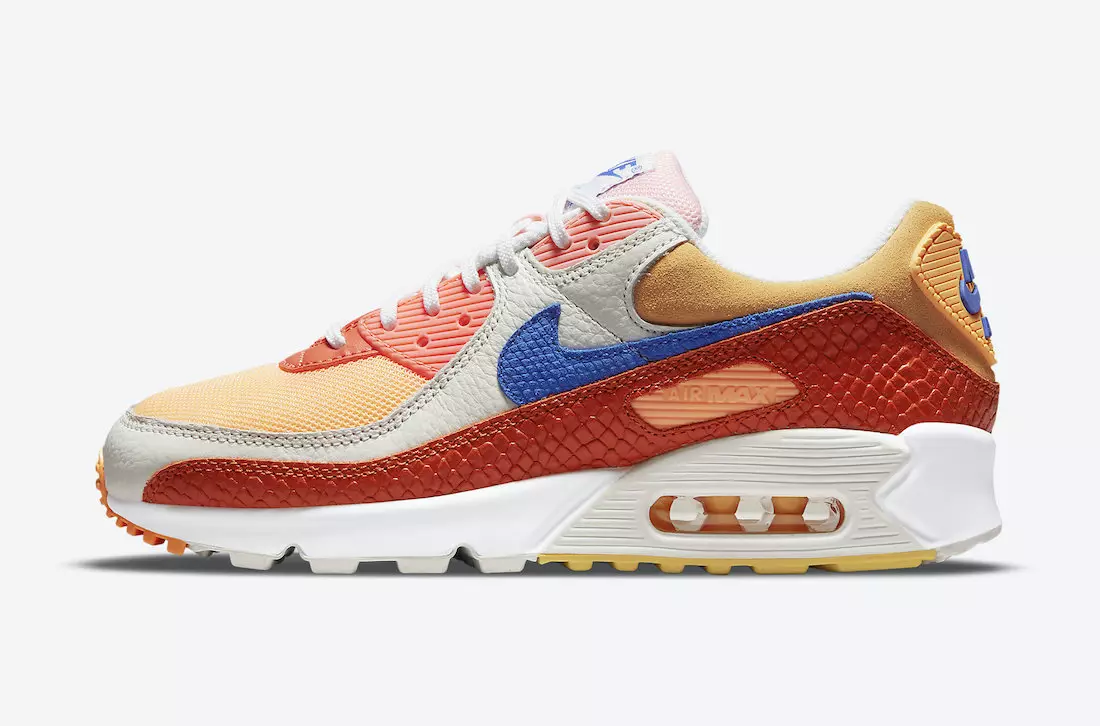 Nike Air Max 90 Snakeskin Campfire Orange Racer Bleu Sail DJ8517-800 Date de sortie