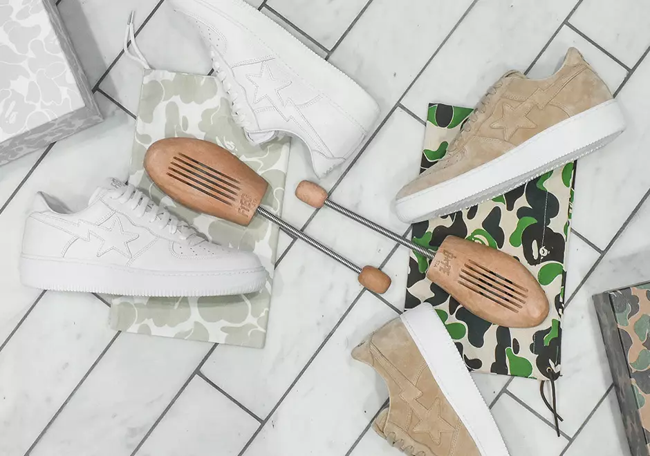 Gedetailleerde kijk op de KITH x A Bathing Ape Bapesta