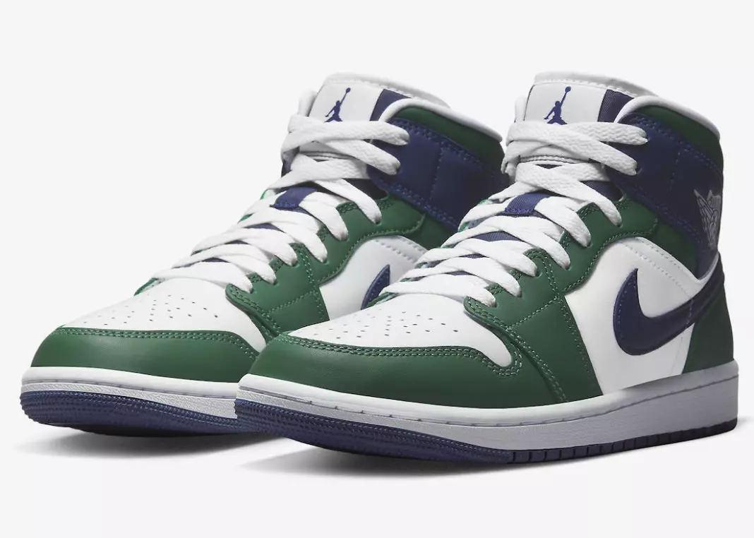 Air Jordan 1 Mëtt White Green Navy DZ5326-300 Release Datum