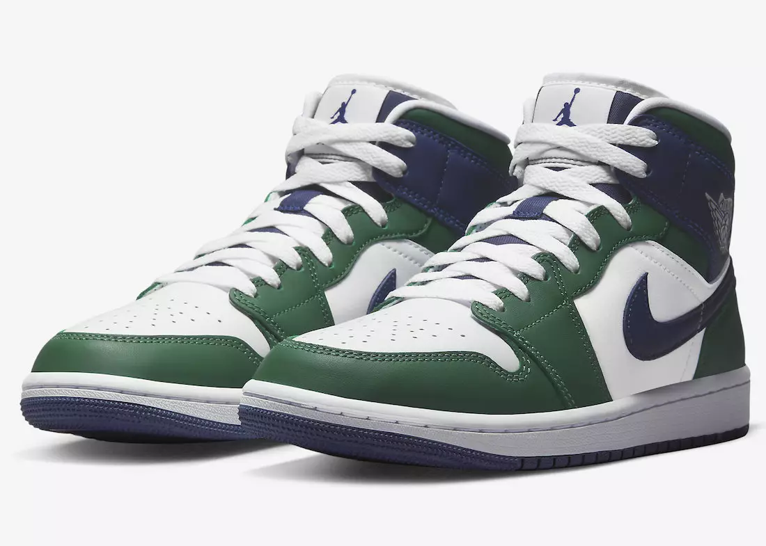 Air Jordan 1 Mid White Green Navy DZ5326-300 Data tal-Ħruġ