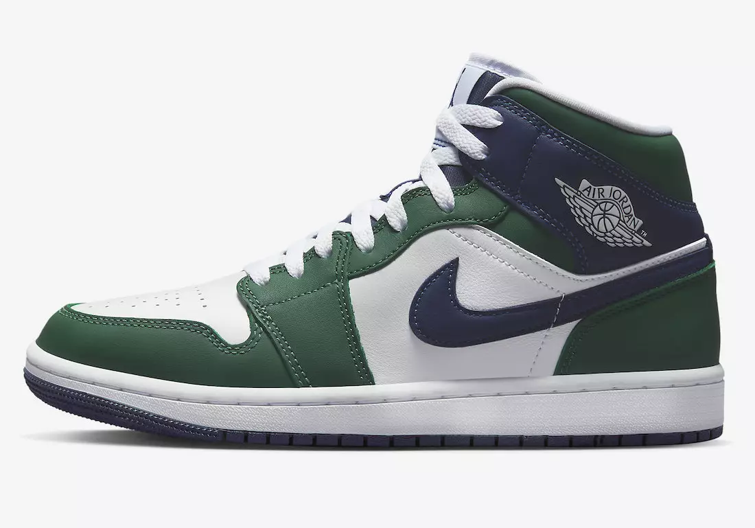 Air Jordan 1 Mid White Green Navy DZ5326-300 تاريخ الإصدار