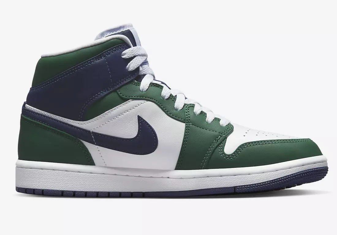 Air Jordan 1 Mid White Green Navy DZ5326-300 väljalaskekuupäev