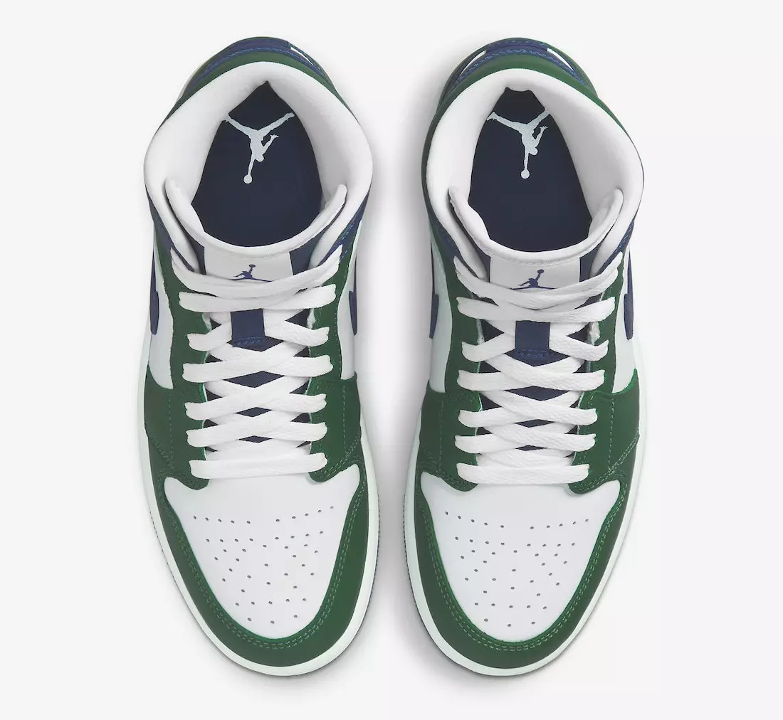 Air Jordan 1 Mid White Green Navy DZ5326-300 Utgivningsdatum