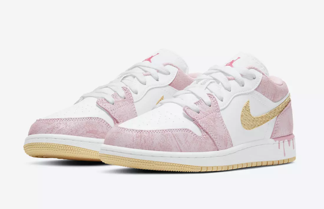 Air Jordan 1 Low, покрытые каплями краски для детей