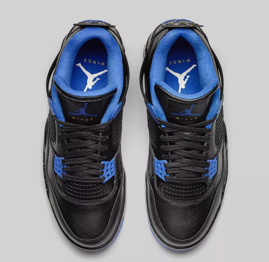 Útgáfudagur Air Jordan 4 Wings Black Blue 2019