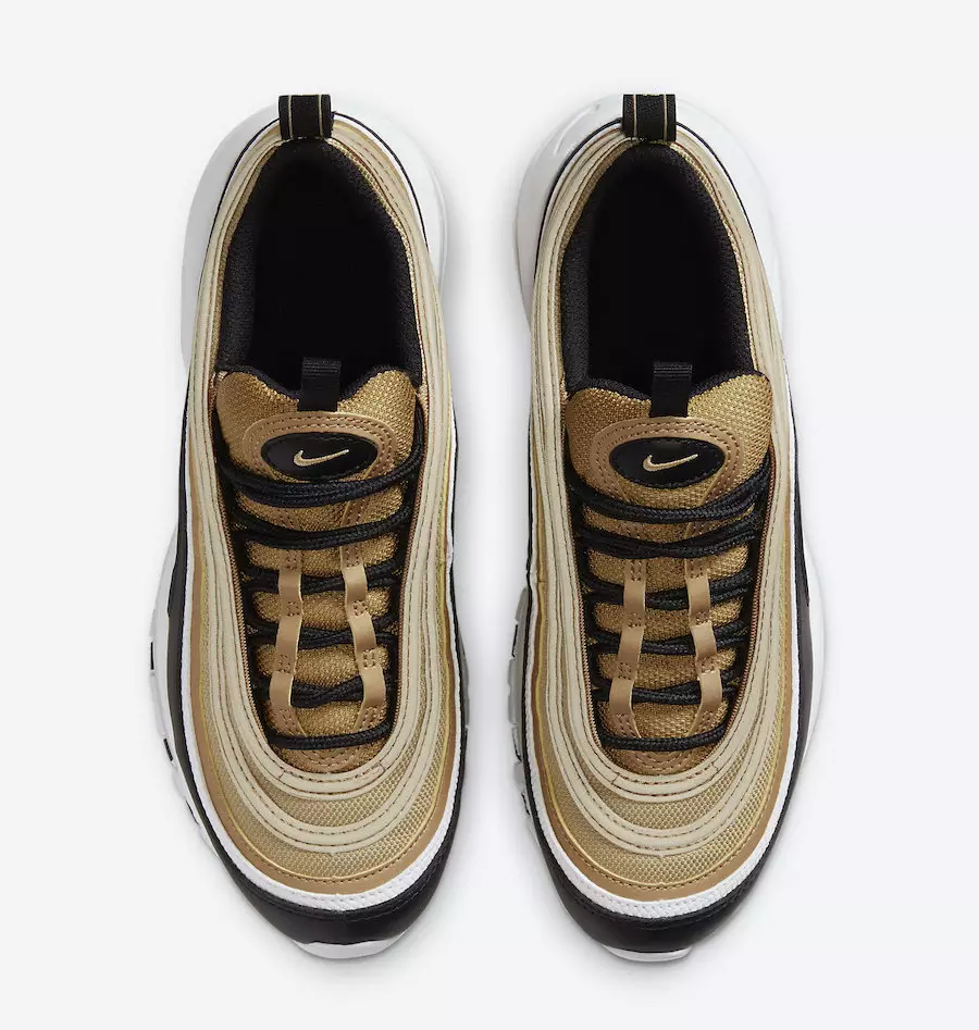 Nike Air Max 97 GS Guld Svart Vit CZ9197-700 Utgivningsdatum