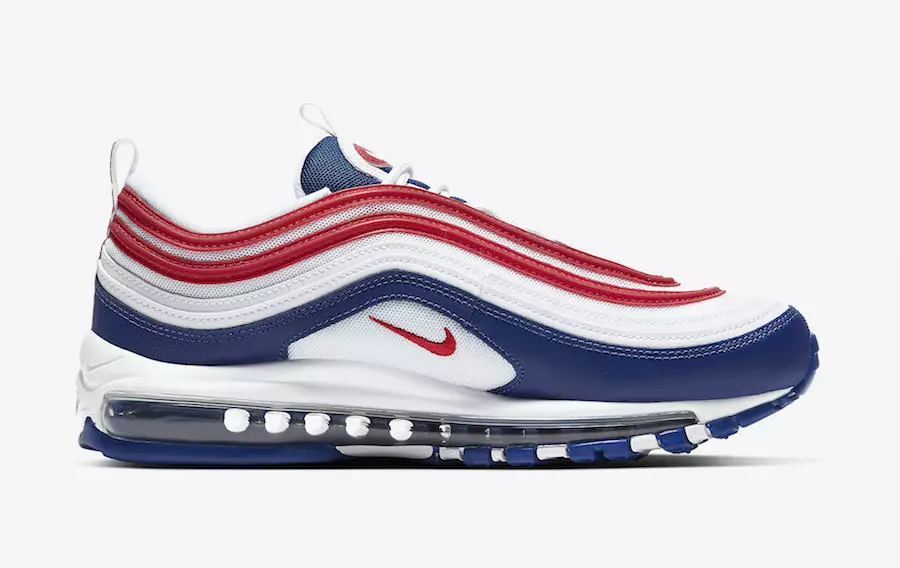 Nike Air Max 97 USA White Navy Red CW5584-100 Tarehe ya Kutolewa