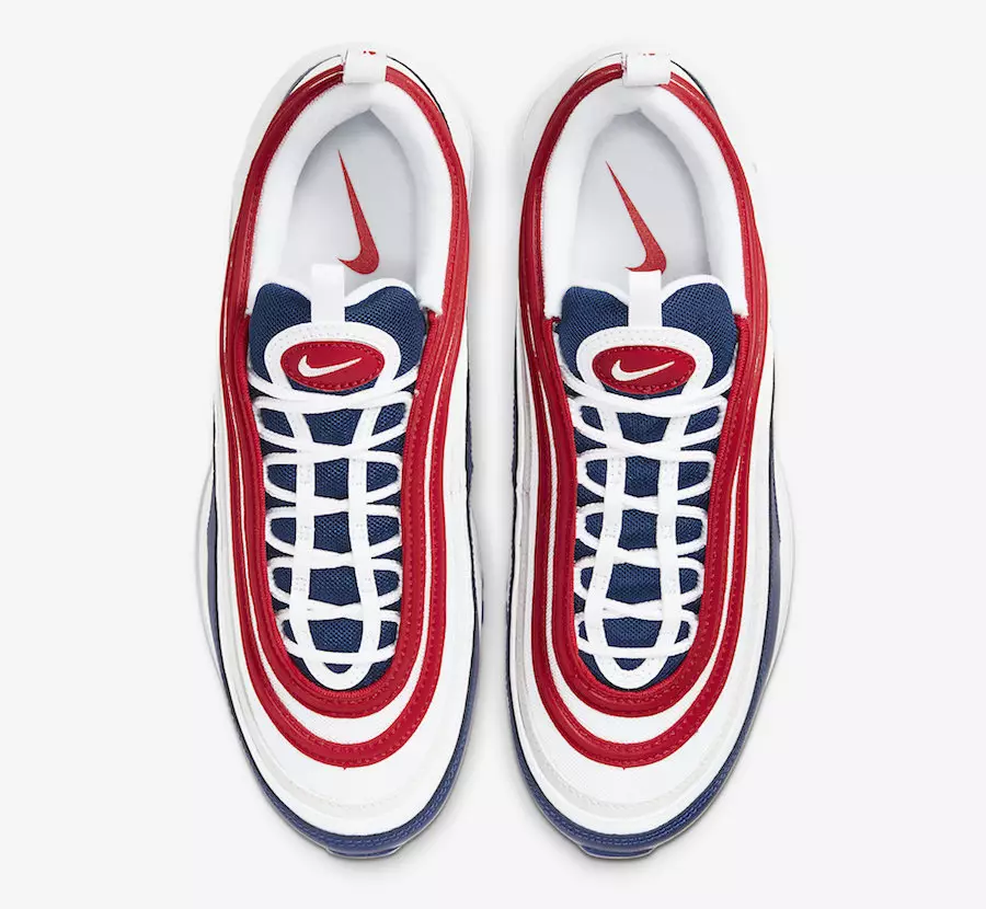 Nike Air Max 97 USA White Navy Red CW5584-100 ဖြန့်ချိသည့်ရက်စွဲ