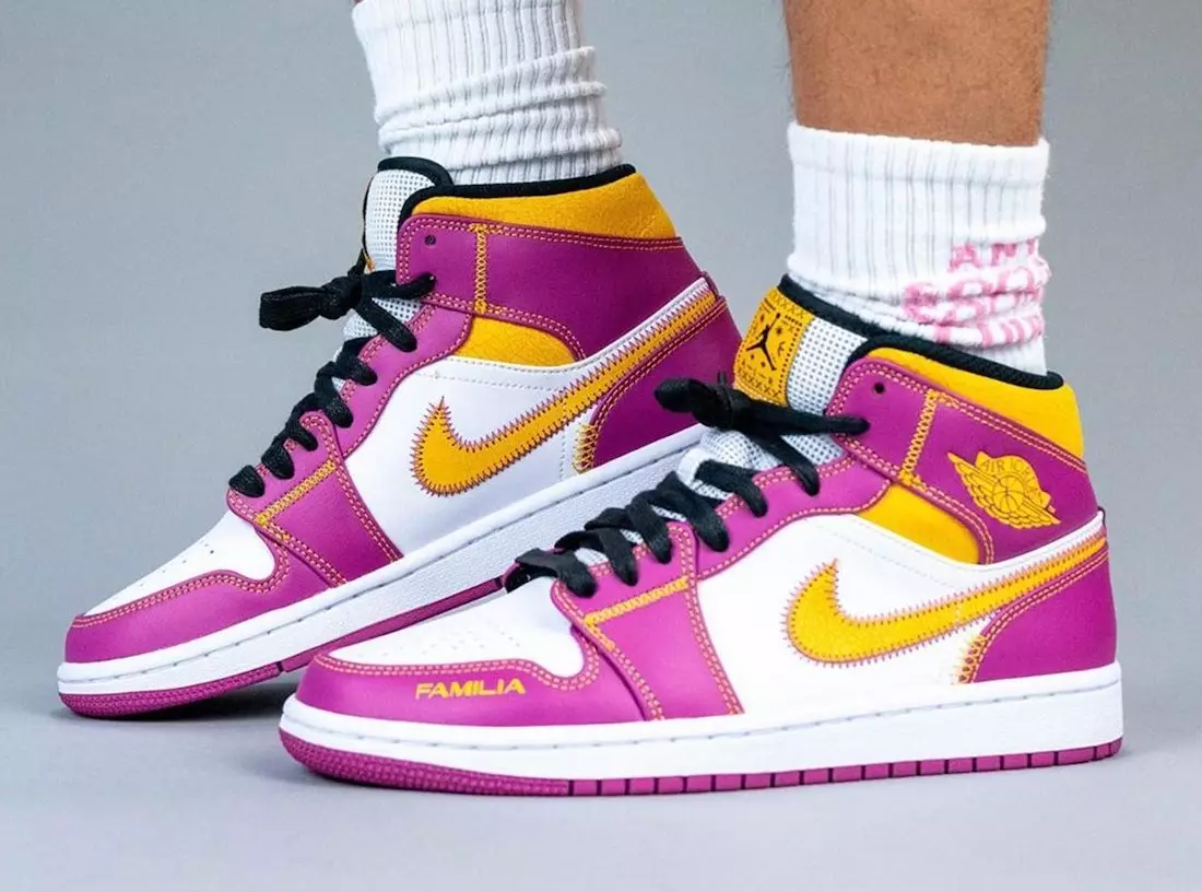 Air Jordan 1 Mid Familia DC0500-100 Data e publikimit në këmbë