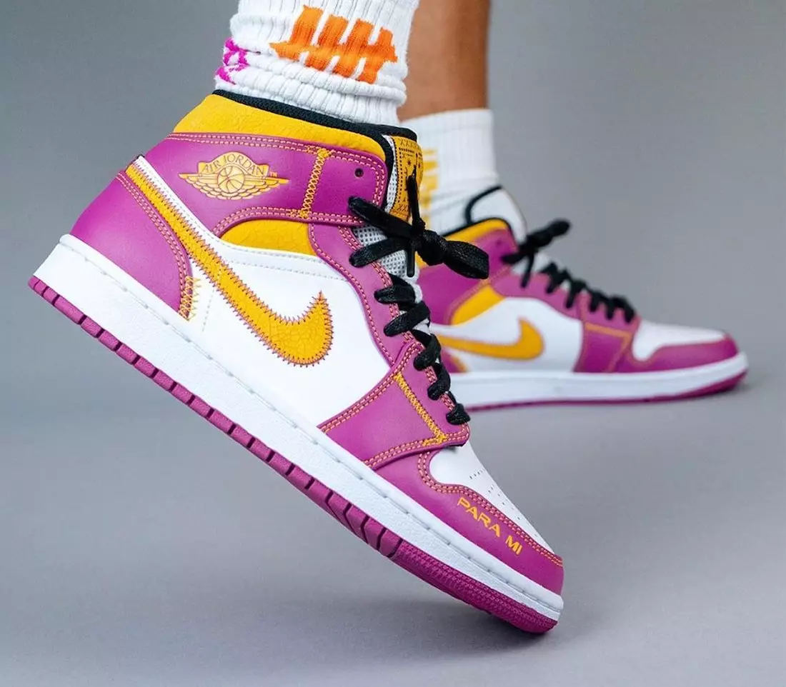 Air Jordan 1 Mid Familia DC0500-100 Fecha de lanzamiento On-Feet