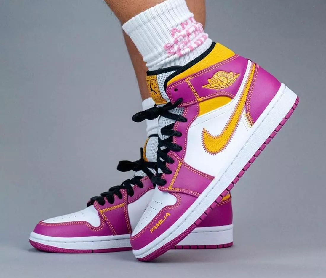 Air Jordan 1 Mid Familia DC0500-100 Buraxılış Tarixi Ayaqda