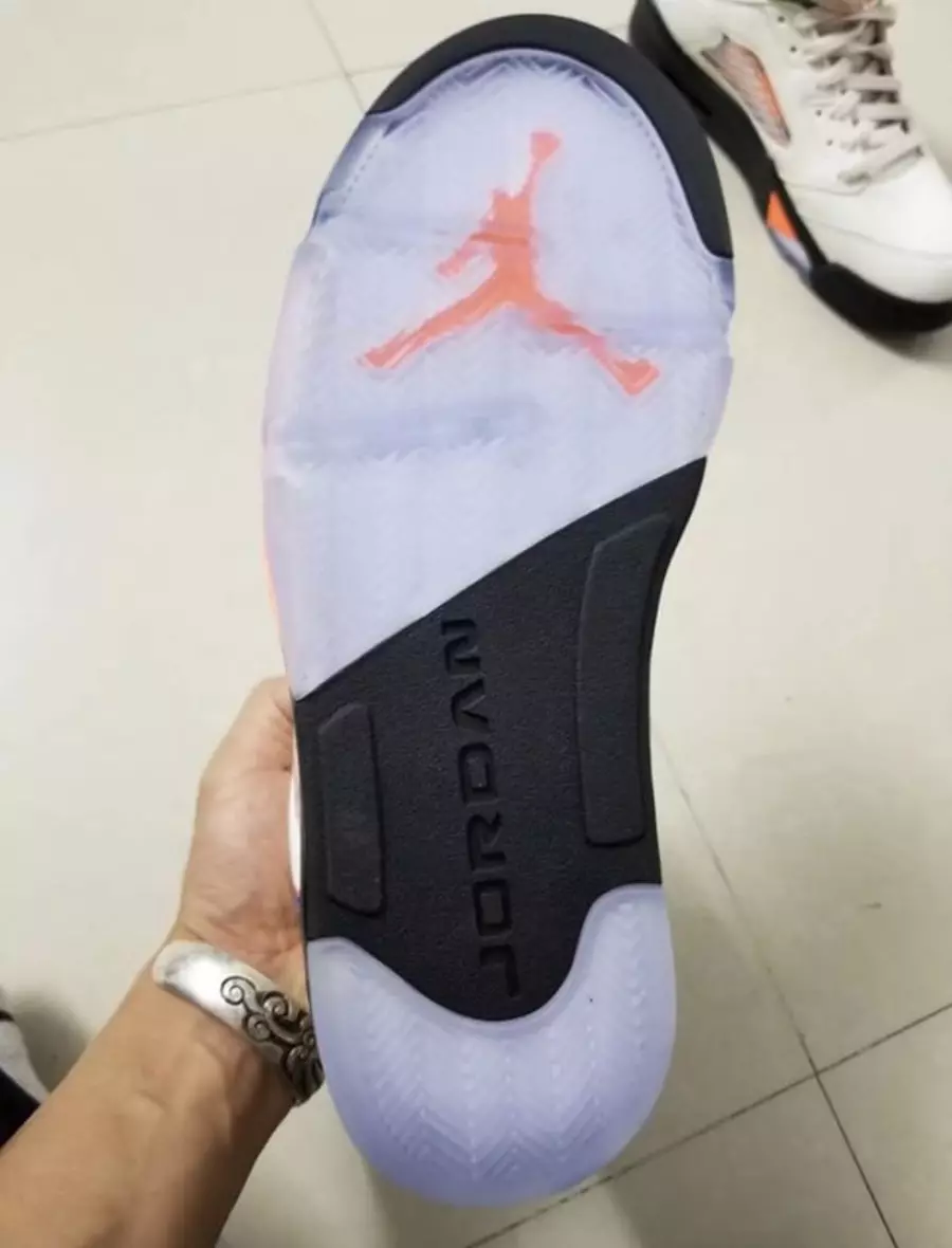 Air Jordan 5 Sail Narıncı Mavi 136027-148