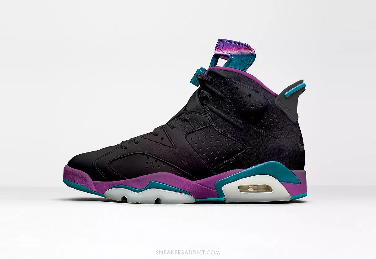 Air Jordan 6 Hornets Negru Iridescent 2017