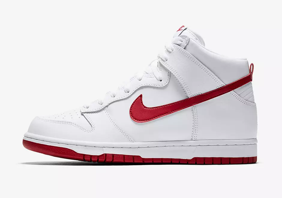 Nike Dunk High Bianche Rosse