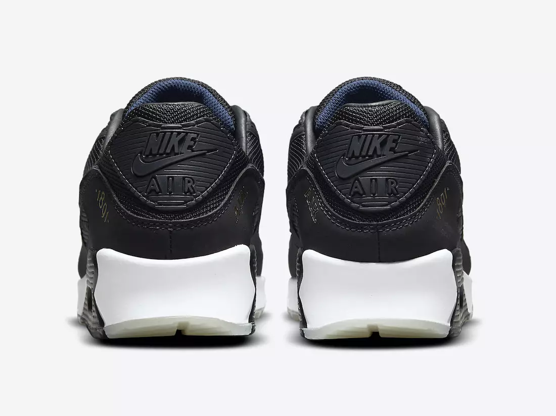 Nike Air Max 90 AIK Fotboll שווארצע גאָלד DJ4602-001 מעלדונג טאָג