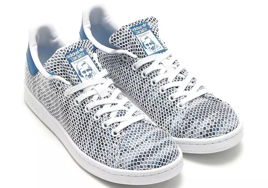 adidas Stan Smith Mesh Wit Blauw Lente 2017