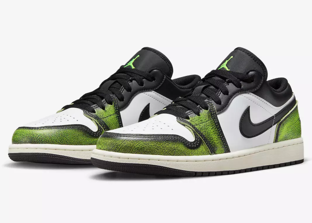 Air Jordan 1 Low Wear Away أسود أخضر DN3705-003 تاريخ الإصدار