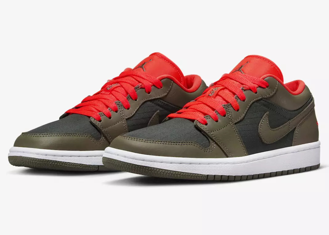 تاریخ انتشار Air Jordan 1 Low Black Olive Crimson DQ6076-002