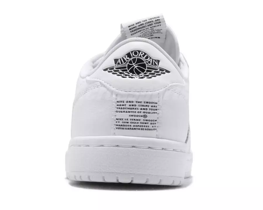 Air Jordan 1 Low Slip Svart AV3918-001 Hvit AV3918-100