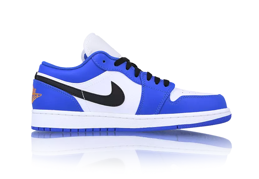 Air Jordan 1 Low Hyper Royal ფორთოხლის ქერქი 553558-401