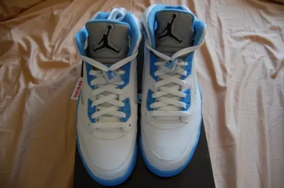 Air Jordan 5 Motorsports Collezione Blanc Université Bleu