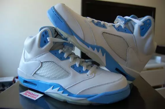 Air Jordan 5 Motorsports Collezione Blanc Université Bleu