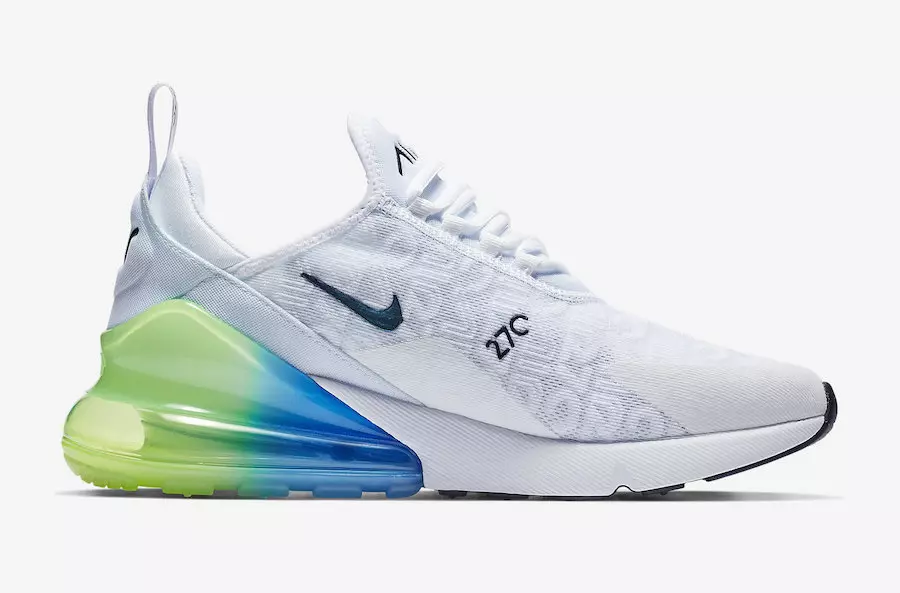 Nike Air Max 270 White Explosion зелено жолто AQ9164-100 Датум на издавање