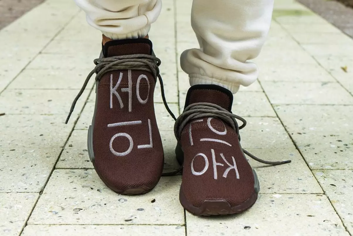 Pharrell adidas NMD Hu Chocolate GY0090 Fecha de lanzamiento On-Feet