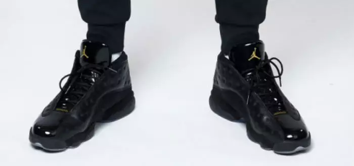 Air Jordan 13 Low Black Gold лакаваная скура