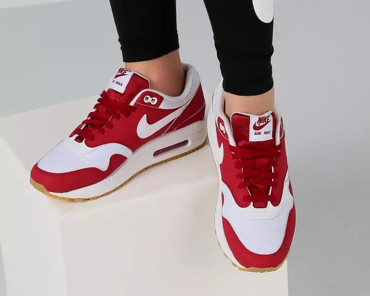 Nike Air Max 1 רויט ווייַס גומע 319986 608