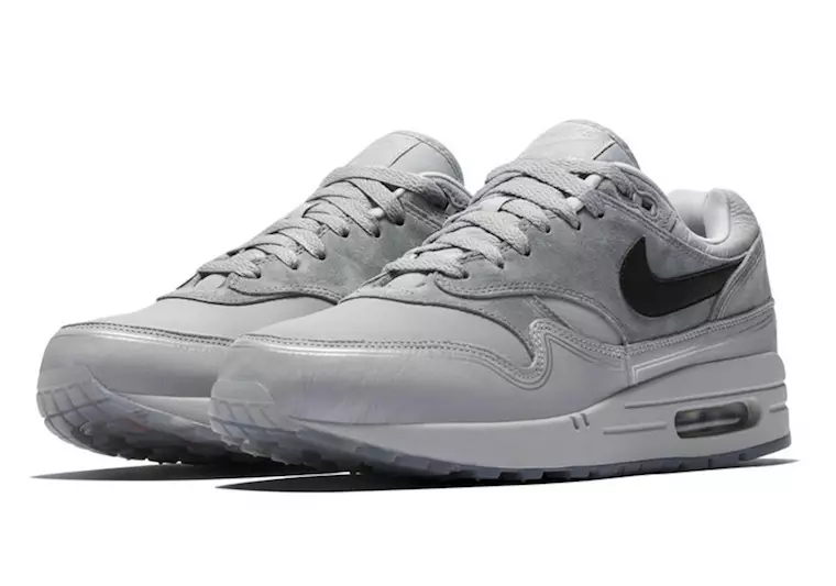 Nike Air Max 1 צענטער פּאָמפּידאָו וואלף גריי שוואַרץ קיל גריי מעלדונג טאָג