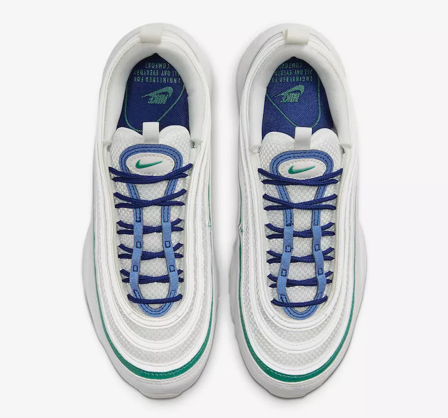 Nike Air Max 97 White Navy Green 921733-107 Väljalaskekuupäev