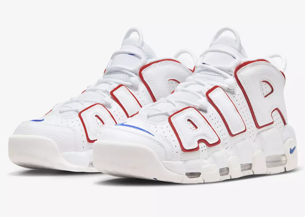 Nike Air More Uptempo Branco Vermelho Azul DX2662-100 Data de lançamento