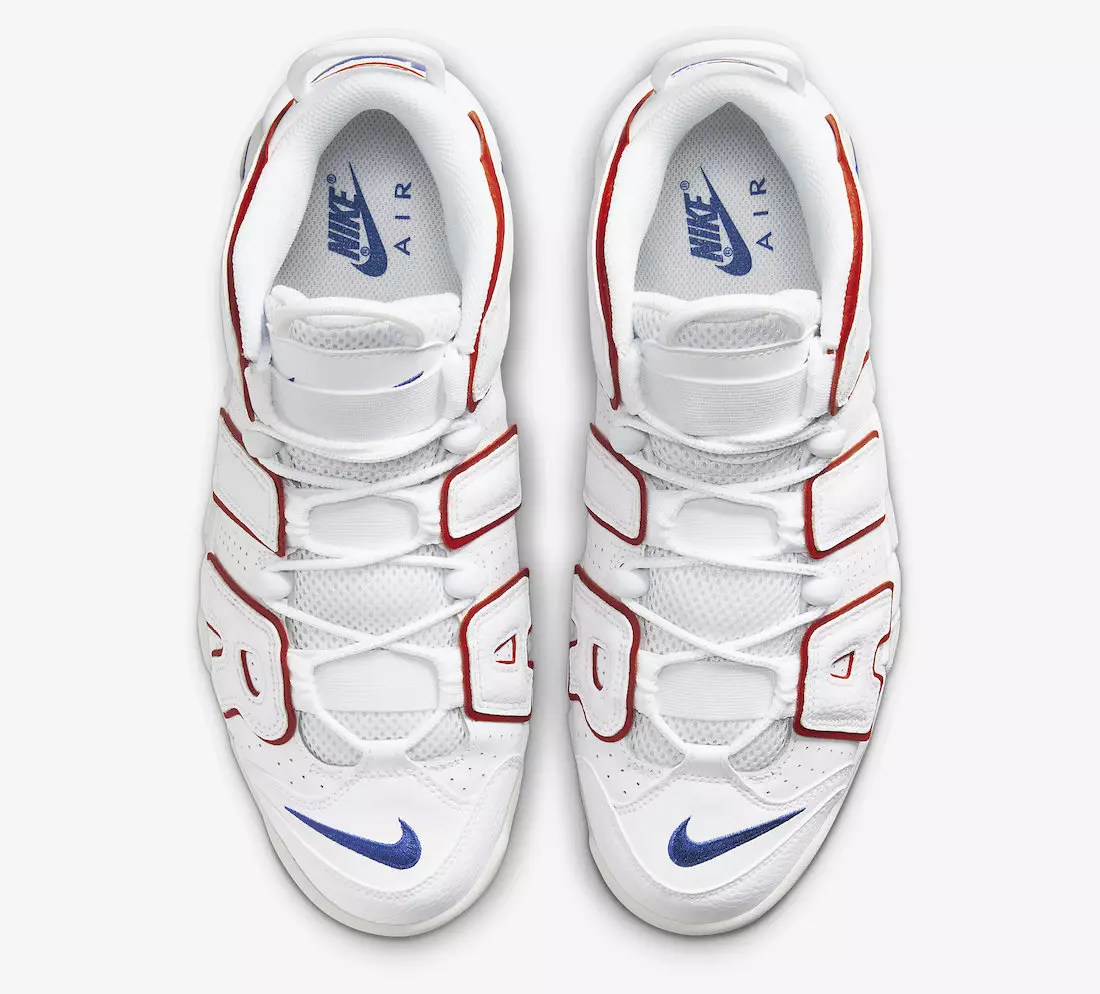 Nike Air More Uptempo Valge Punane Sinine DX2662-100 Väljalaskekuupäev