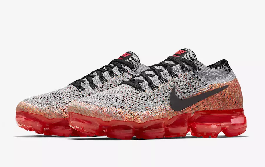 Ta Nike Air VaporMax mešanica Wolf Gray in Bright Crimson