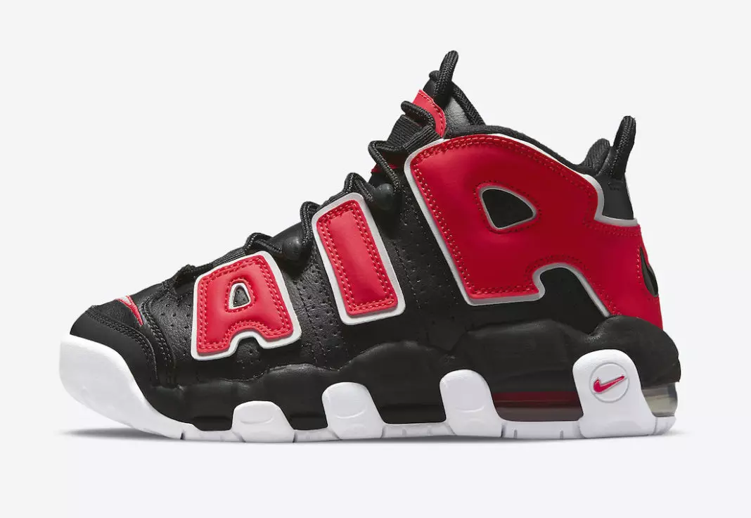 Nike Air More Uptempo GS Zwart University Rood Wit DM3190-001 Releasedatum