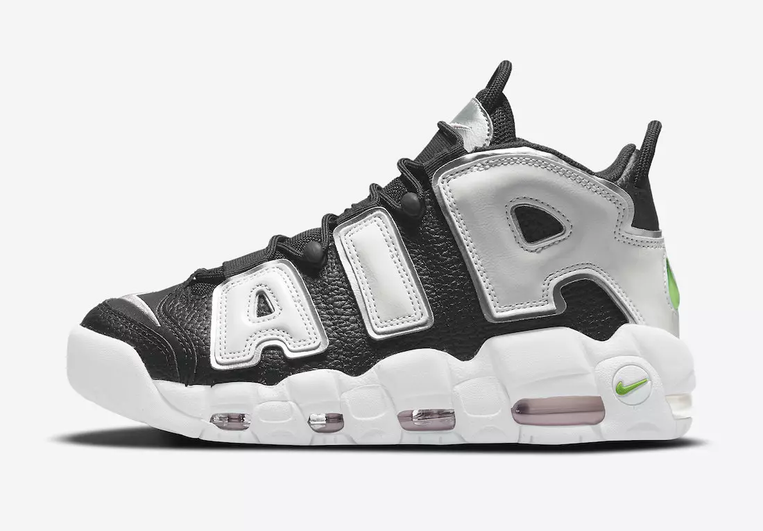 Nike Air More Uptempo שווארצע ווייסע זילבער DN8008-001 מעלדונג טאָג