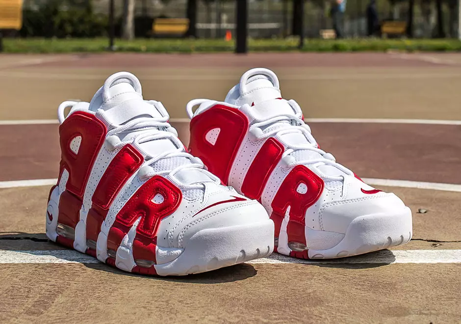 Nike Air More Uptempo White Gym Red מעלדונג טאָג