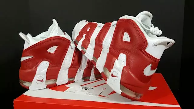 Bulls Nike Air More Uptempo Wit Gym Rood 414962-100