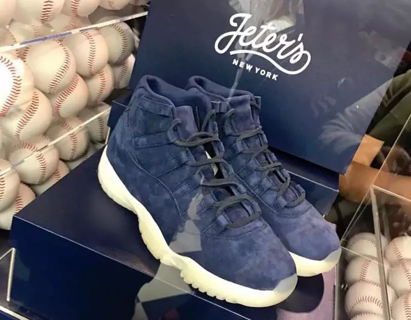 Derek Jeter Air Jordan 11 Navy Suede