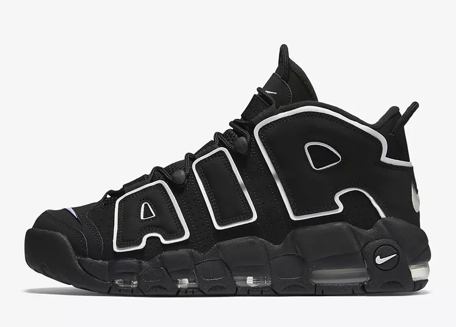 Nike Air More Uptempo OG Black White 2020 414962-002 Tarehe ya Kutolewa