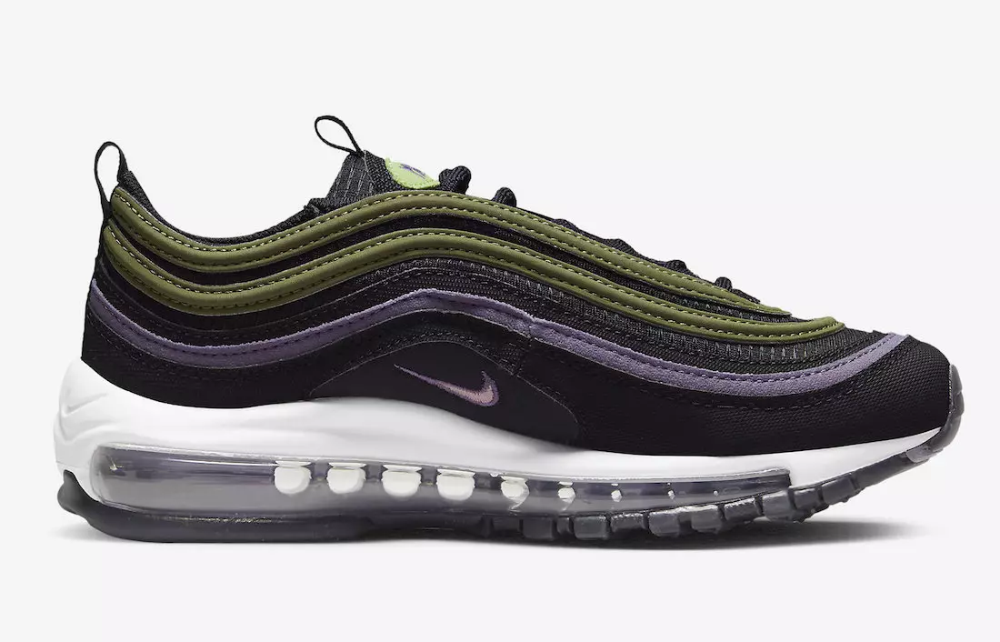 Nike Air Max 97 GS qora binafsha yashil DX4734-001 chiqarilgan sana