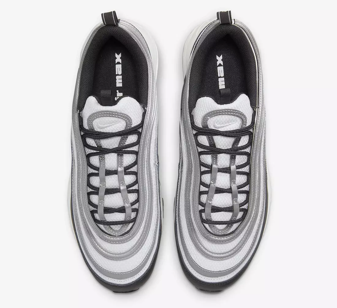 Nike Air Max 97 Wäiss Schwaarz Sëlwer DM0027-001 Release Datum