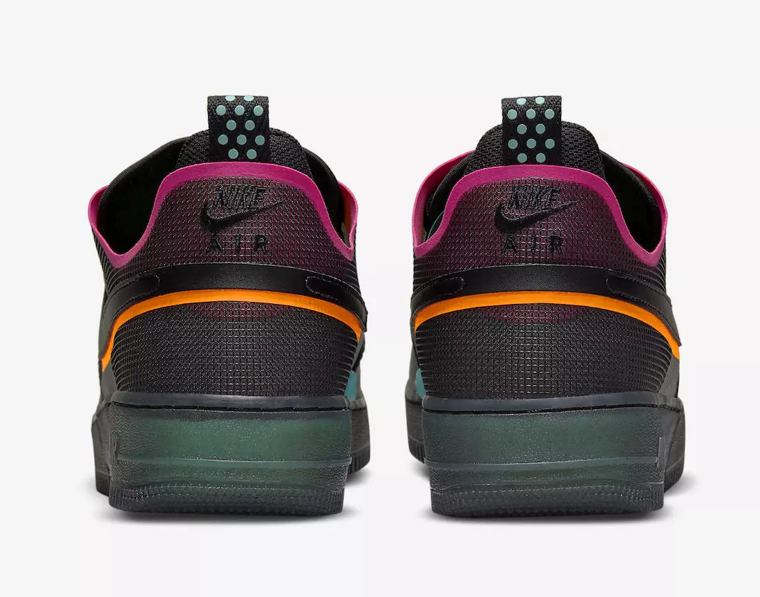 Nike Air Force 1 React Black Team Orange Pink Prime DH7615-001 Ngày phát hành