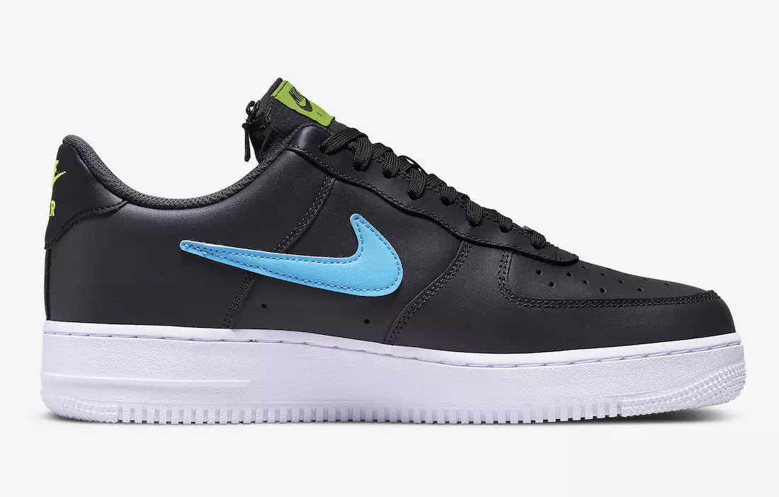 Nike Air Force 1 alacsony fekete karabiner Swoosh DH7579-001 Megjelenés dátuma